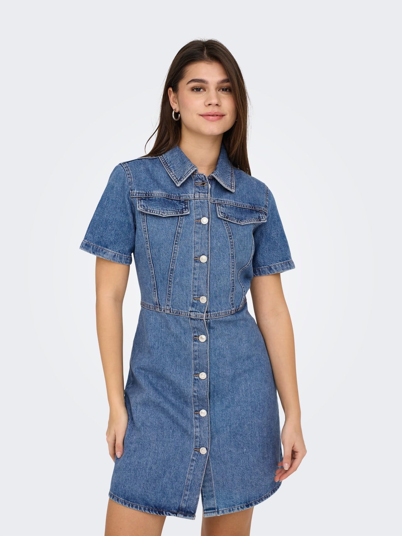 ONLY Damen Onlmalia S/S DNM Dress AKM Noos