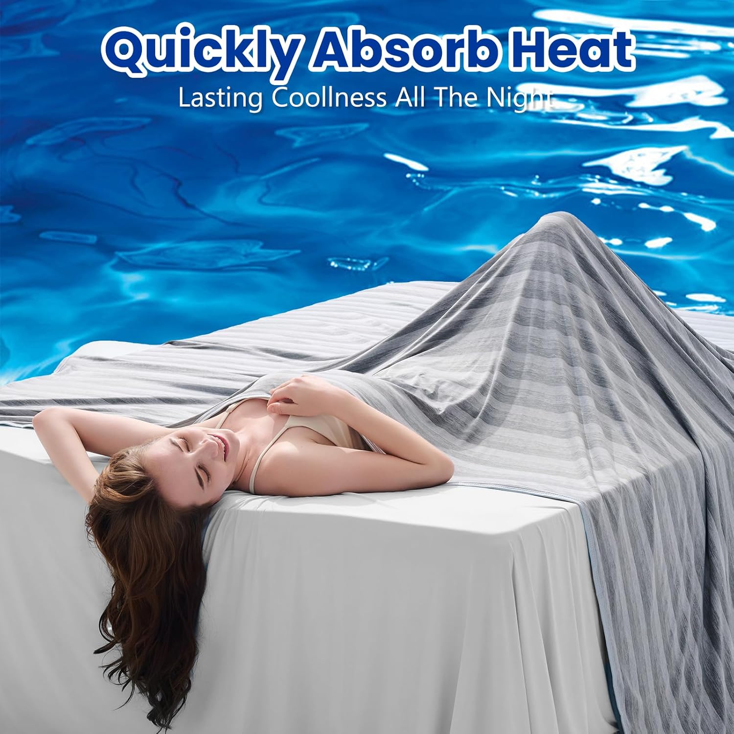 GOHERO Cooling Blanket King, Arc-Chill Q-Max >0.5 Cool Fiber, Summer Cooling Throw Blanket for Hot Sleepers, Keeps Body Cool for Night Sweats, Soft Lightweight Sofa Couch Blankets for Kid Adults - Image 2