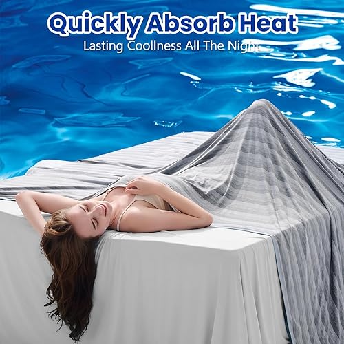 Miniatura 2 de Gohero Arc-Chill Q-Max - Mantas refrescantes para personas que duermen con calor 0.5, fibra fresca, para el verano, mantiene el cuerpo fresco para