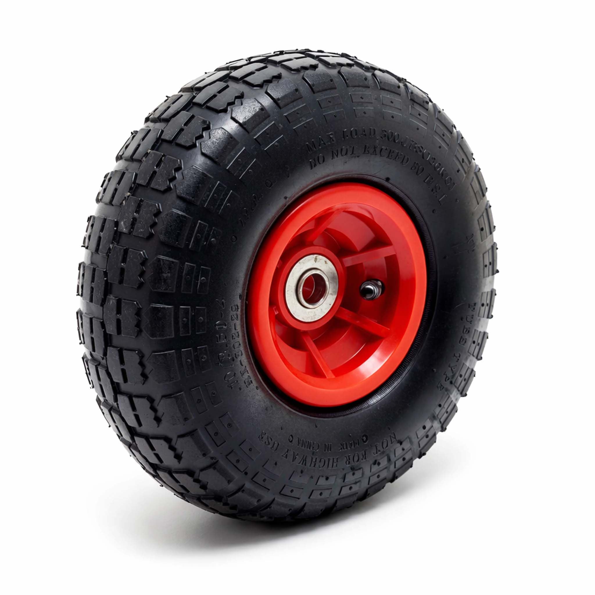 Wiltec Roue complète 4.10/​3.50-​4 pour Diable – 250 x 85 mm – Avec Chambre à air et Jante – Valve droite – capacité de charge max. 136 kg – pour Roue Brouette Chariot