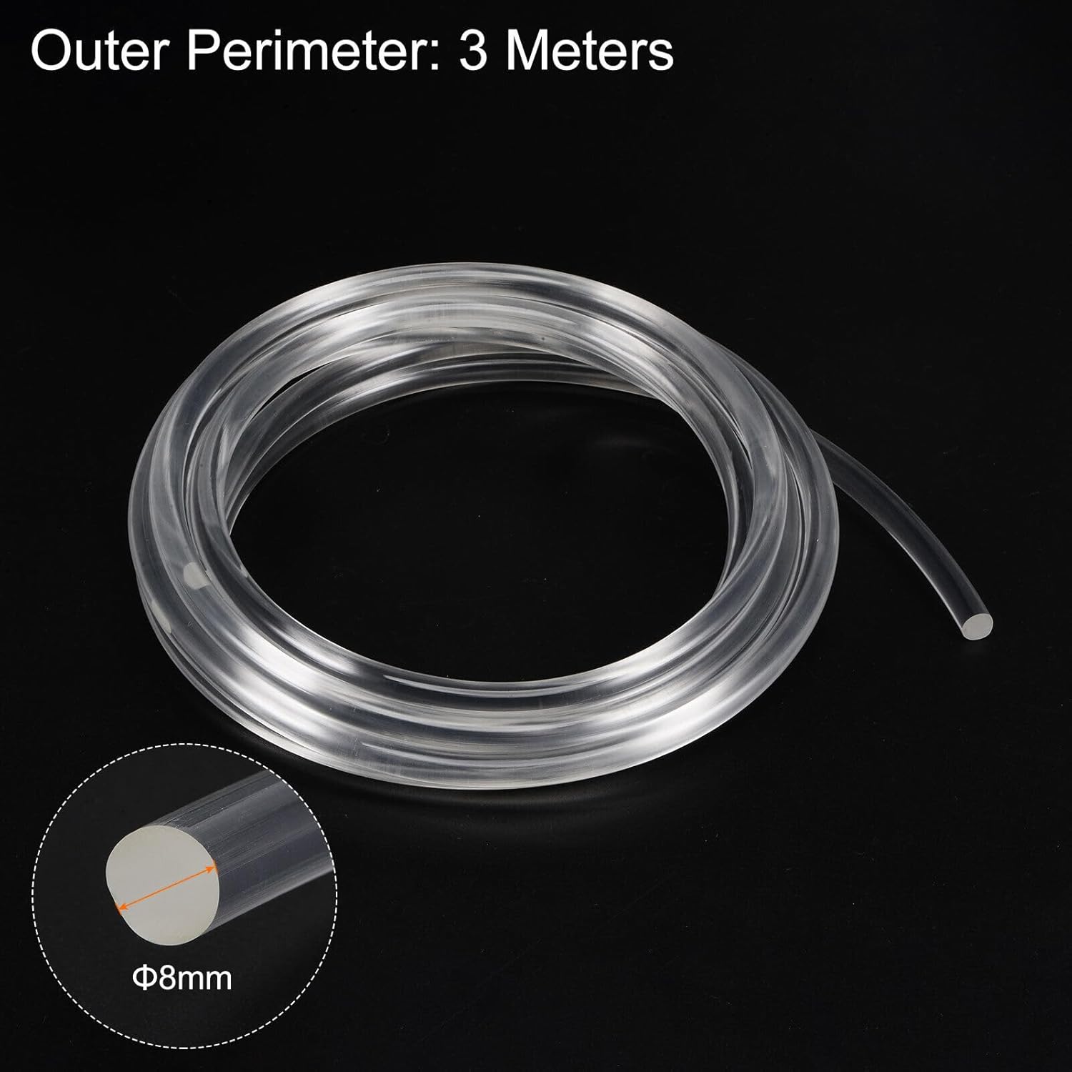 Tool Parts and Accessories Round Belts 8mm Dia 3 Meters Length Smooth Surface PU Polyurethane White (#CN-140824-11764)
