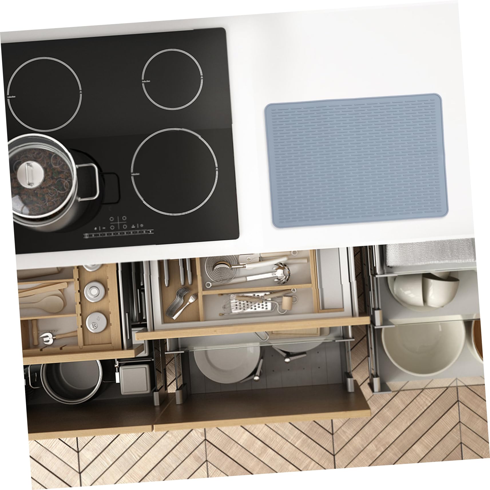 MAGICLULU Tappetino da Lavello in Silicone Antiscivolo, Protezione per Fondo Lavello, Filtrante, per Cucina e Asciugatura