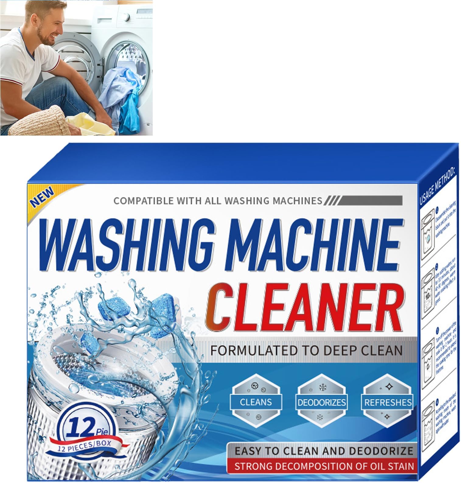 Washing Machine Fresh Tablets,Washing Machine Cleaner Effervescent Tablets,Washing Machine Cleaner Tablets,Washer Deep Cleaning Tablet,Effective Washing Machine Cleaning Tablets
