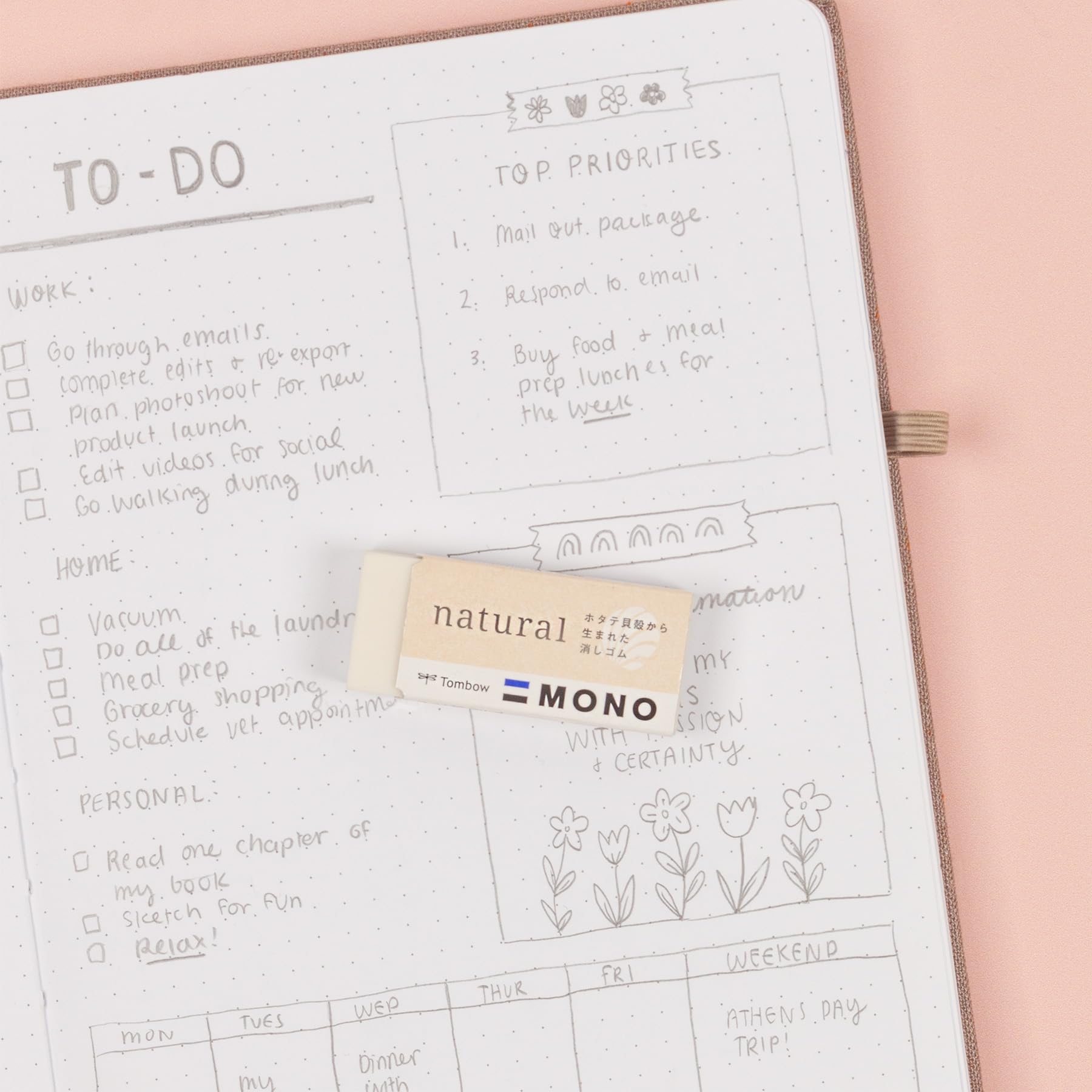 Tombow 57325 Mono Natural Radiergummi, 20 Stück