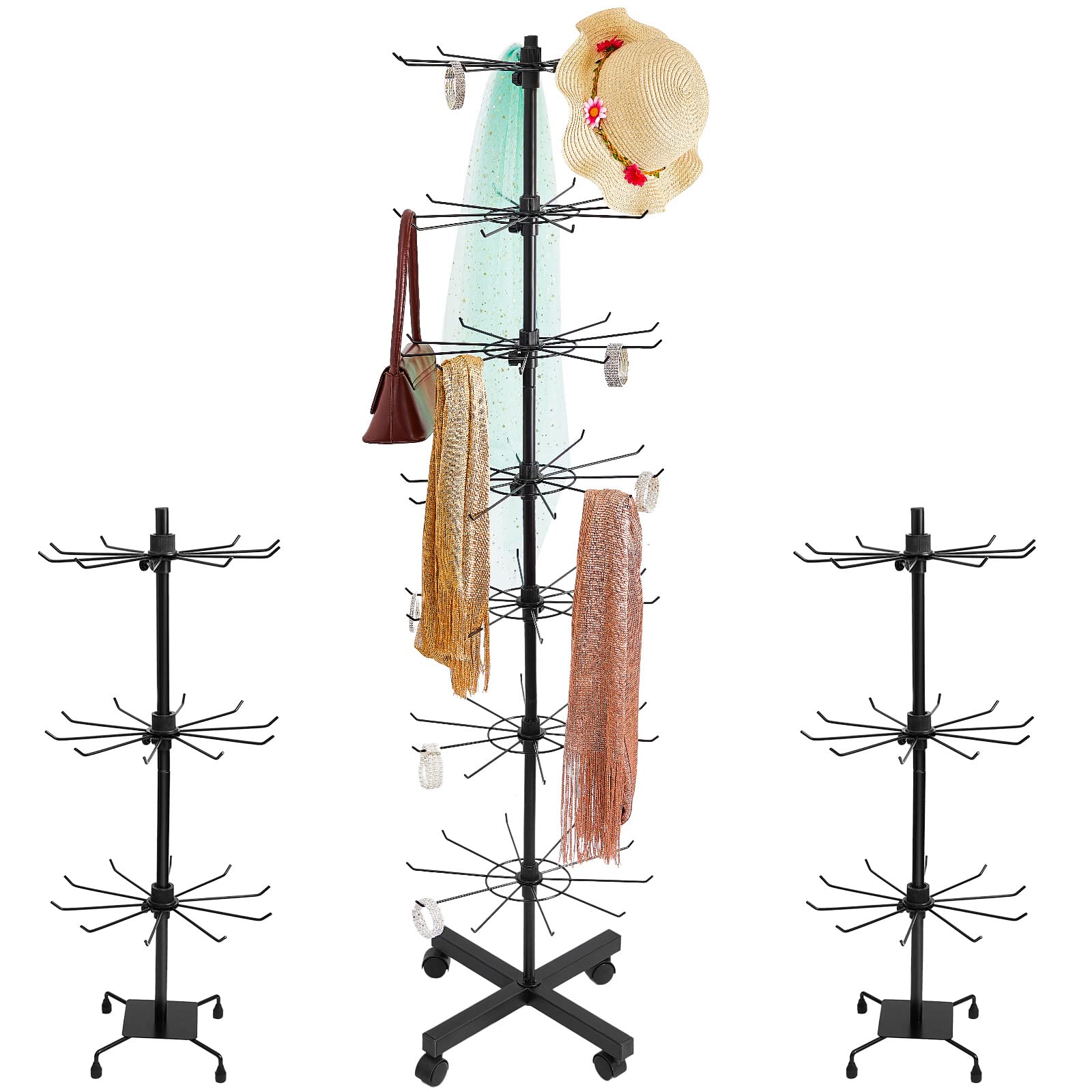 Amylove 7 Tier Retail Display Stand Movable Spinner Display Rack and 2
