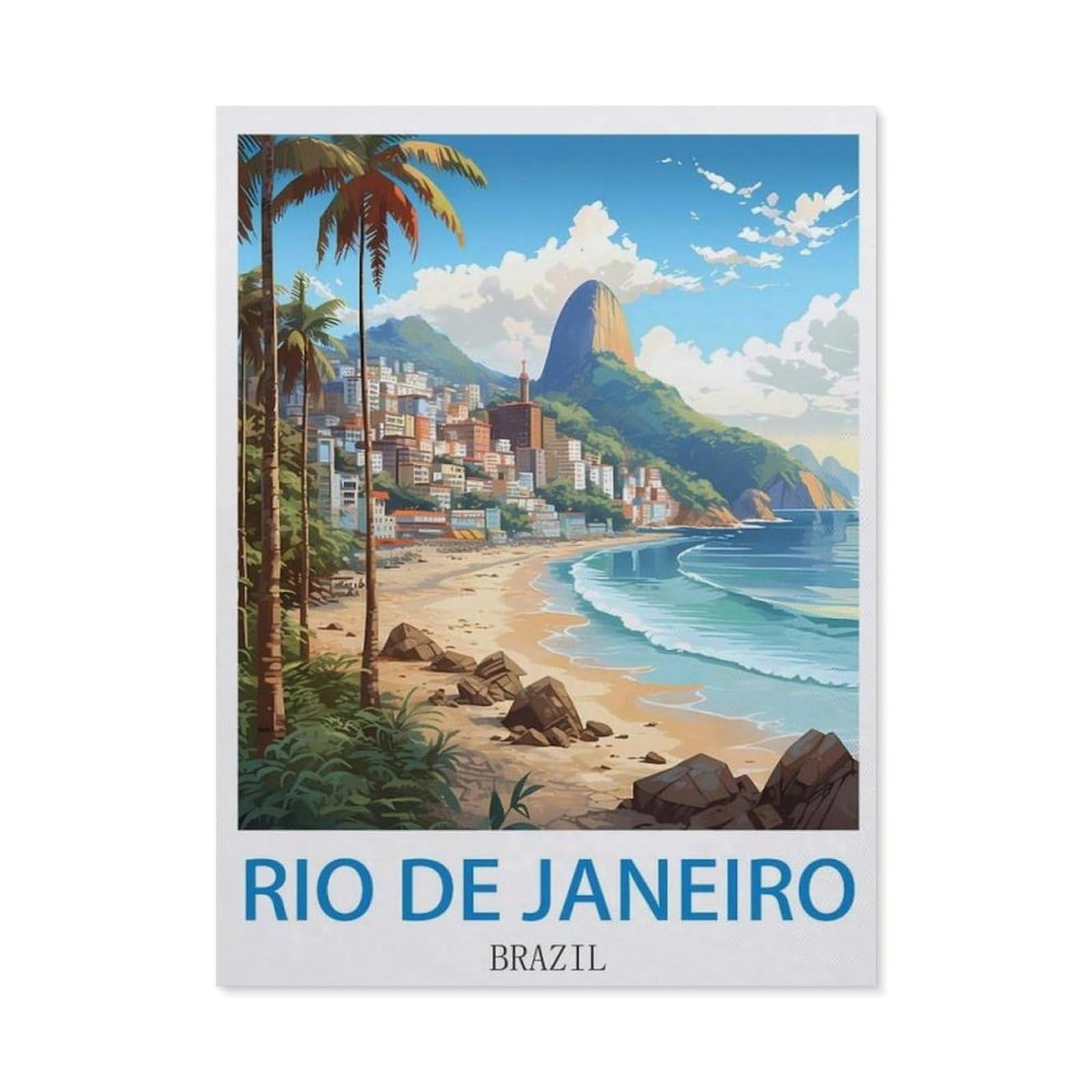 BEAYODKP 5D Diamond Painting，Rio De Janeiro Brazil，Diamond Embroidery Cross Stitch（40 x 50 cm/15.74 x 19.68 inches）-CJ65
