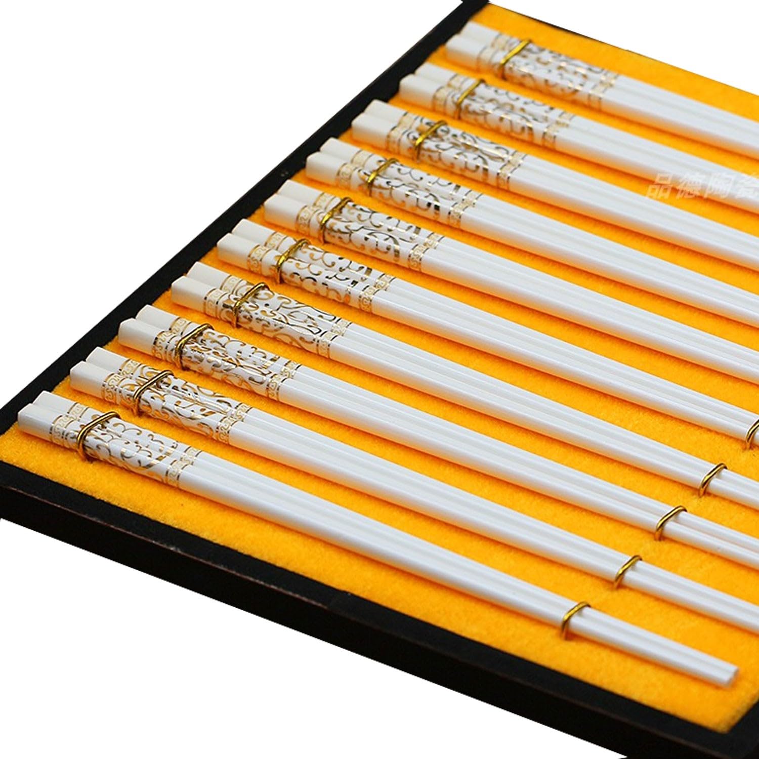 Baguettes Baguettes en métal réutilisables 10 Paires de Baguettes en céramique, Baguettes en céramique de Style européen pour Un Usage Domestique (Couleur : D, Taille : 25 cm) (F 25 cm)