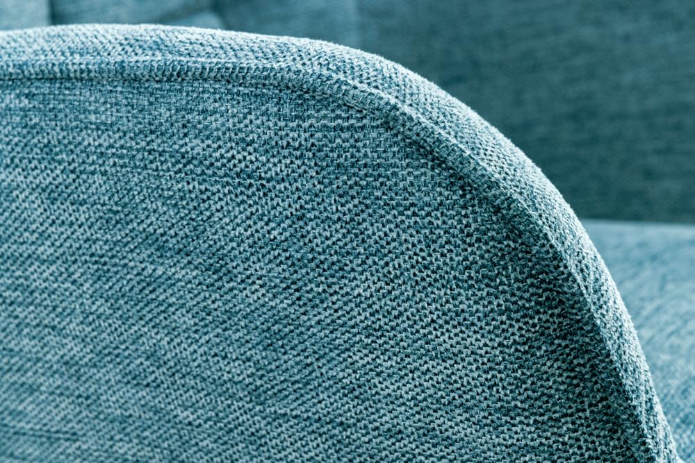 Riess Ambiente Moderner Sessel Scandinavia blau Strukturstoff Massivholz-Beine mit Armlehnen Ohrensessel Samtsessel Loungesessel TV-Sessel Wohnzimmersessel