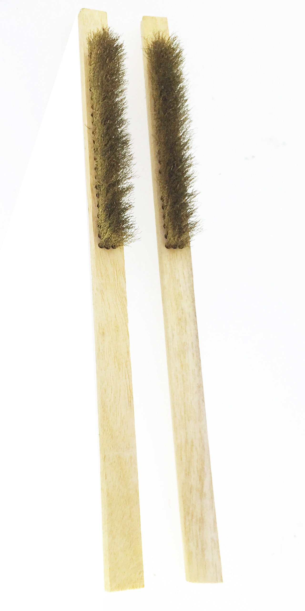 SWISSO 3-Row Soft Brass Bristle Wire Brush with Wooden Handle β 9.5 Inch Heavy-Duty Cleaning Brush (Pack of 20) 4