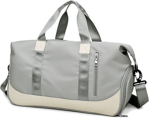 Bolsas de lona deportivas para mujeres y hombres, bolsa de gimnasio portátil con bolsillo húmedo y compartimento separado para zapatos, organizador