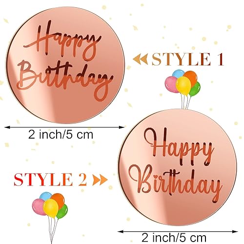 Miniatura 2 de 20 piezas de disco acrílico para tartas de acrílico para cupcakes, adornos de espejo acrílico para tartas, adornos redondos grabados para