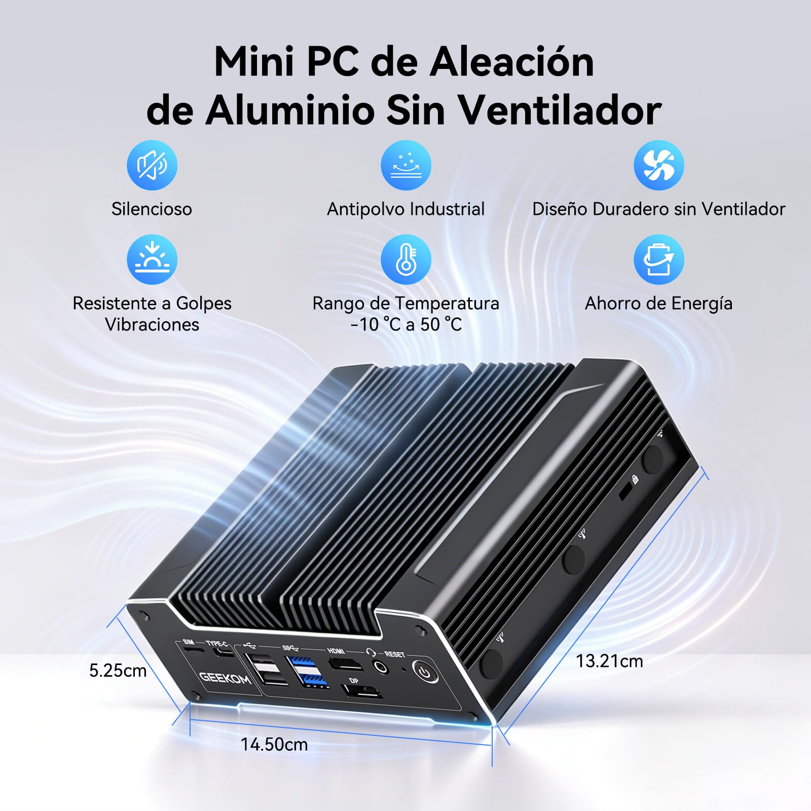 GEEKOM iX12 Mini PC Sin Ventilador Industrial con Intel N95, DDR5+256GB SSD | 4xLAN 2.5G, TPM 2.0, Ranura SIM, Triple Pantalla, Mini Ordenador Windows 11 Pro para Automatización, Cortafuegos, IoT