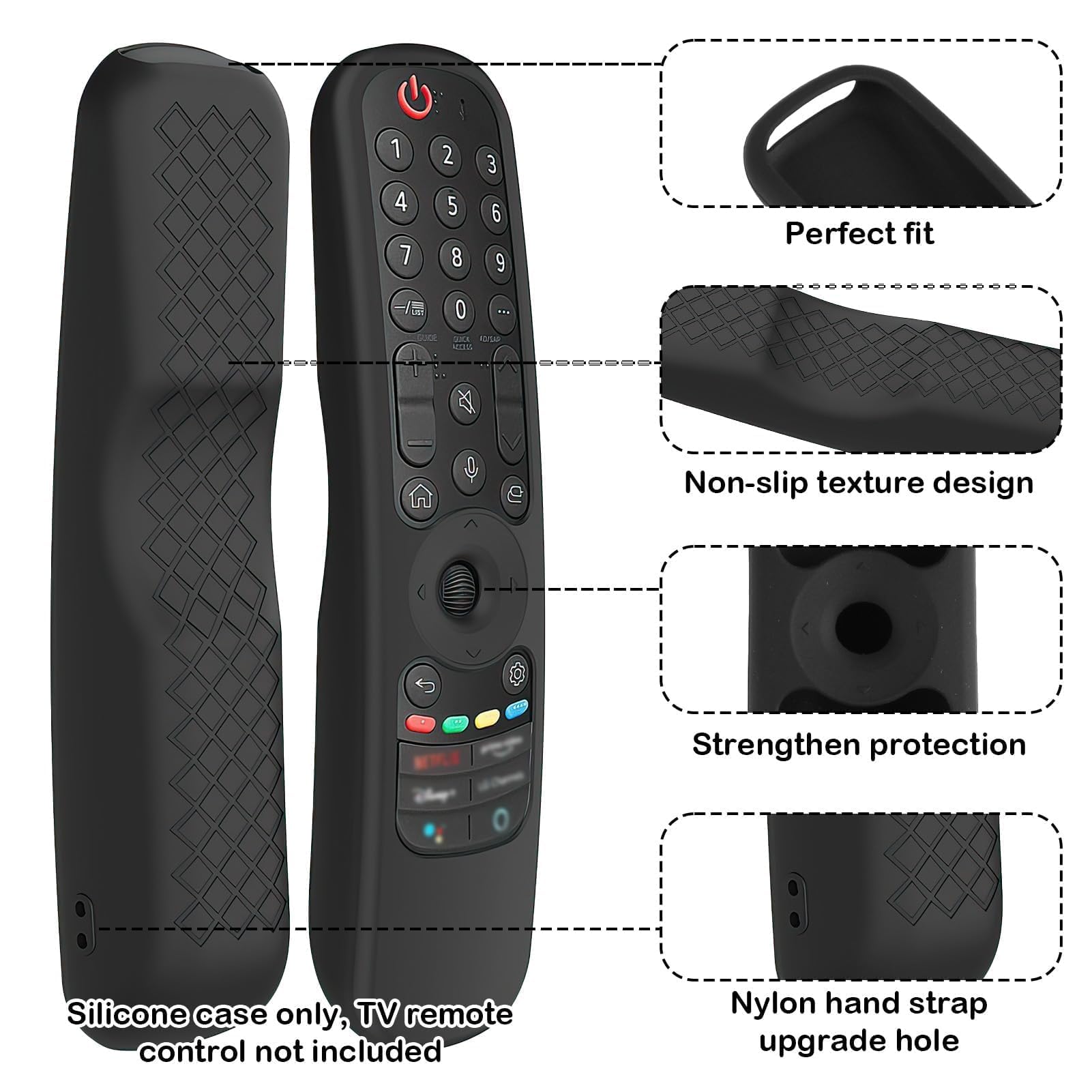 Custodia In Silicone Per Telecomando LG Magic Remote – Modelli MR24, MR22, MR21, AN-MR650 – Glow In The Dark, Verde