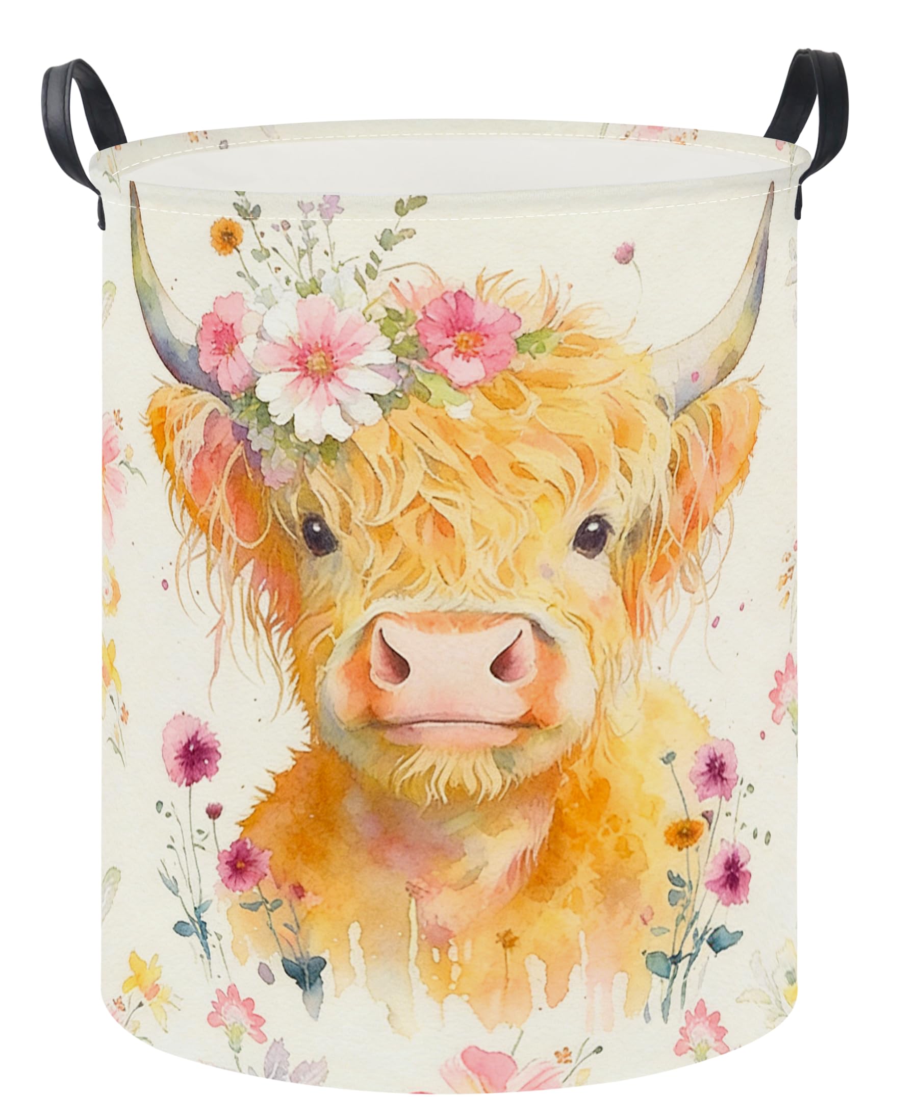 19.7" Laundry Basket,Dirty Clothes Hamper,Waterproof Storage Bin,Room Decor(Yellow Calf)