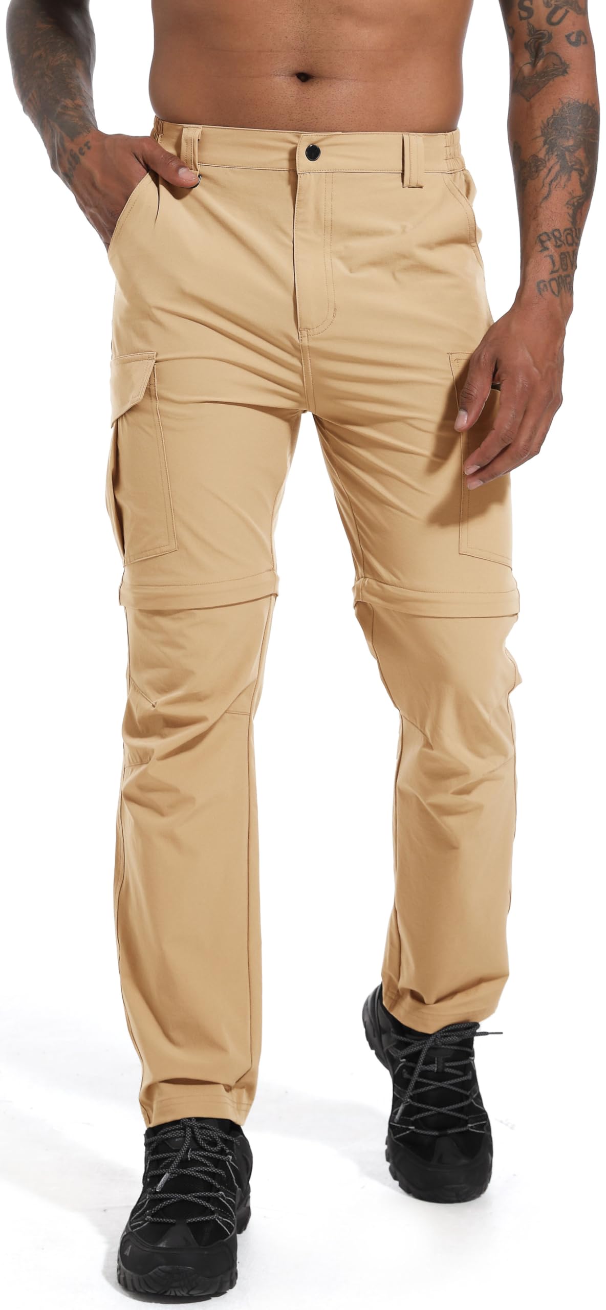 Pantalones de senderismo ligeros para hombre, con cremallera, convertibles, de secado rápido, para pesca, camping, viajes, safari, al aire libre