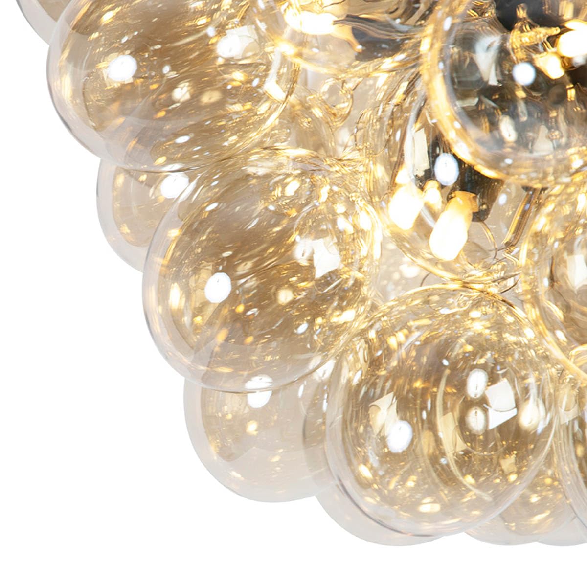 Qazqa Art Deco Pendelleuchte, Pendellampe - Uvas - Gold, 8-flammig, 50cm,