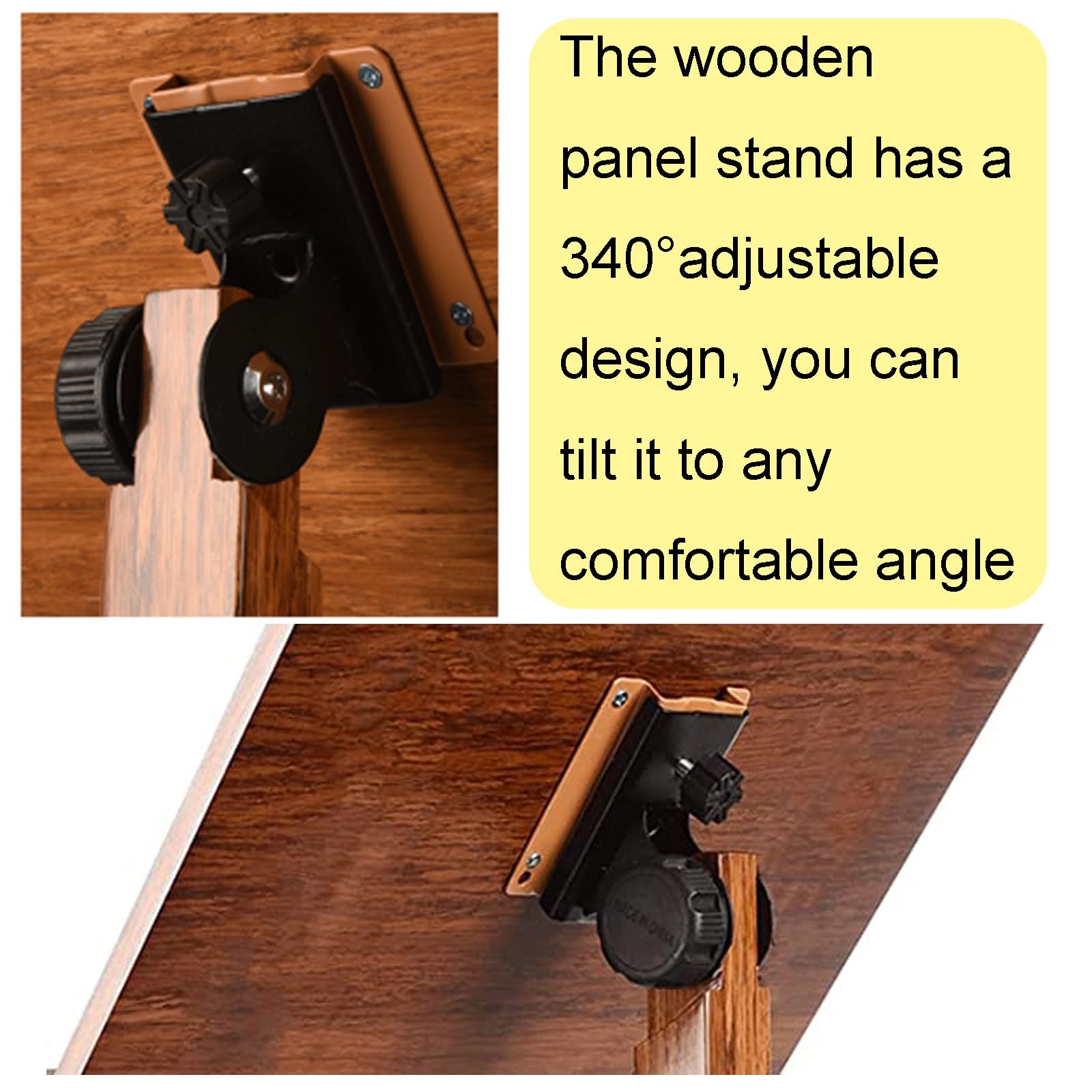 Leggio portatile leggero, leggio in legno per spartiti, leggio pieghevole in metallo per spartiti, super resistente alla compressione e durevole, adatto a tutti i tipi di libri (legno 17 cm * 45