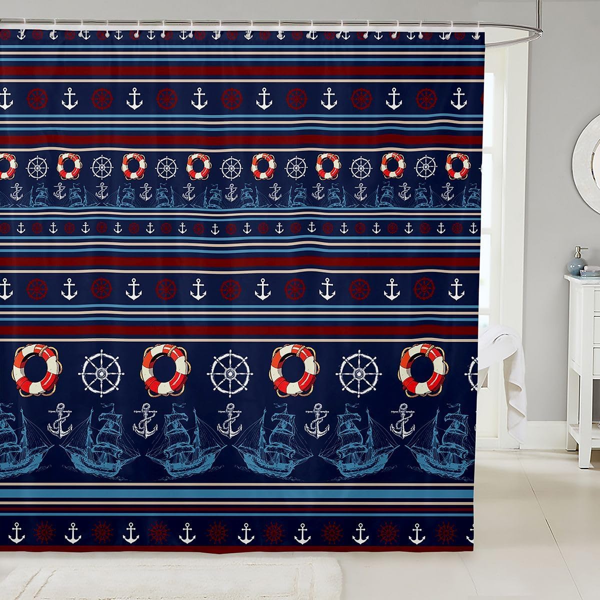 jejeloiu Sea Turtle Bath Curtain 72"x78" Ocean Shower Curtain for Kids Reptile Tortoise Women Men Teens Coastal Nautical Beach Decor Kids Bathroom Accessories