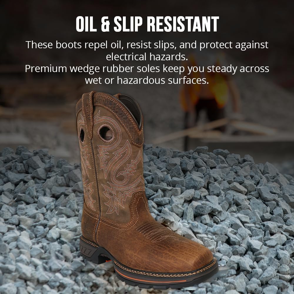 Wolf Work Boots for Men Genuine Leather, Oil and Slip Resistance - Plain Toe - Image 3