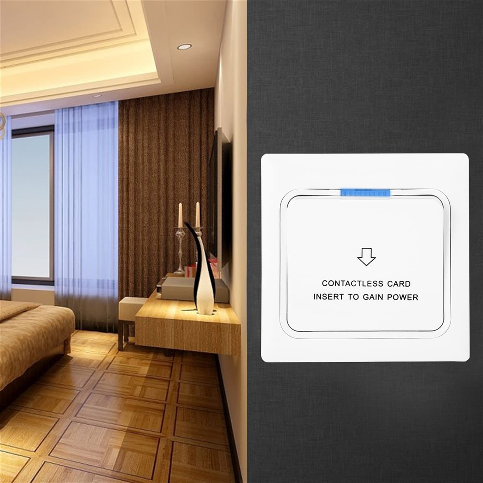 Panneau de commutateur de reconnaissance d'électricité de capteur de carte-clé d'alimentation EVTSCAN pour l'économie d'énergie d'hôtel 170 V-250 V
