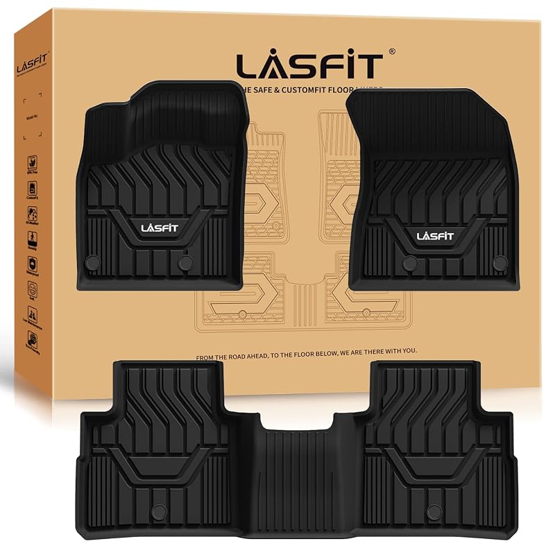 Tapetes automotivos em TPE LASFIT para Nissan Rogue 2021–2026, pretos, 1ª e 2ª fileiras, kit com 3 peças