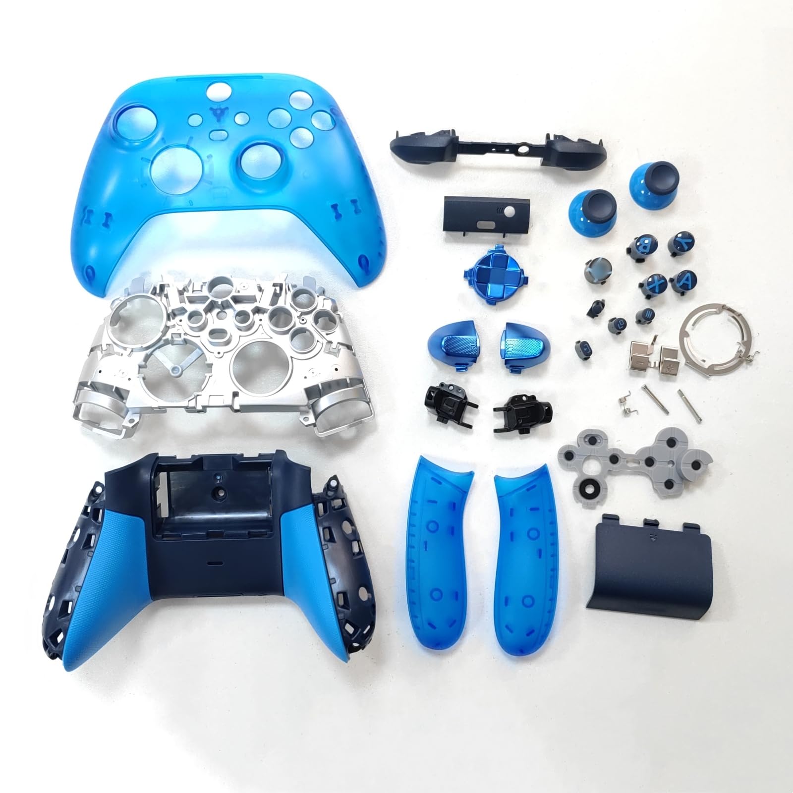 Kit de Coque Complet pour Xbox Series X/S Manette sans Fil - Blue Special Edition, Boîtier de Remplacement Complet Plaques Avant Coque Arrière Boutons LB RB Accessoires