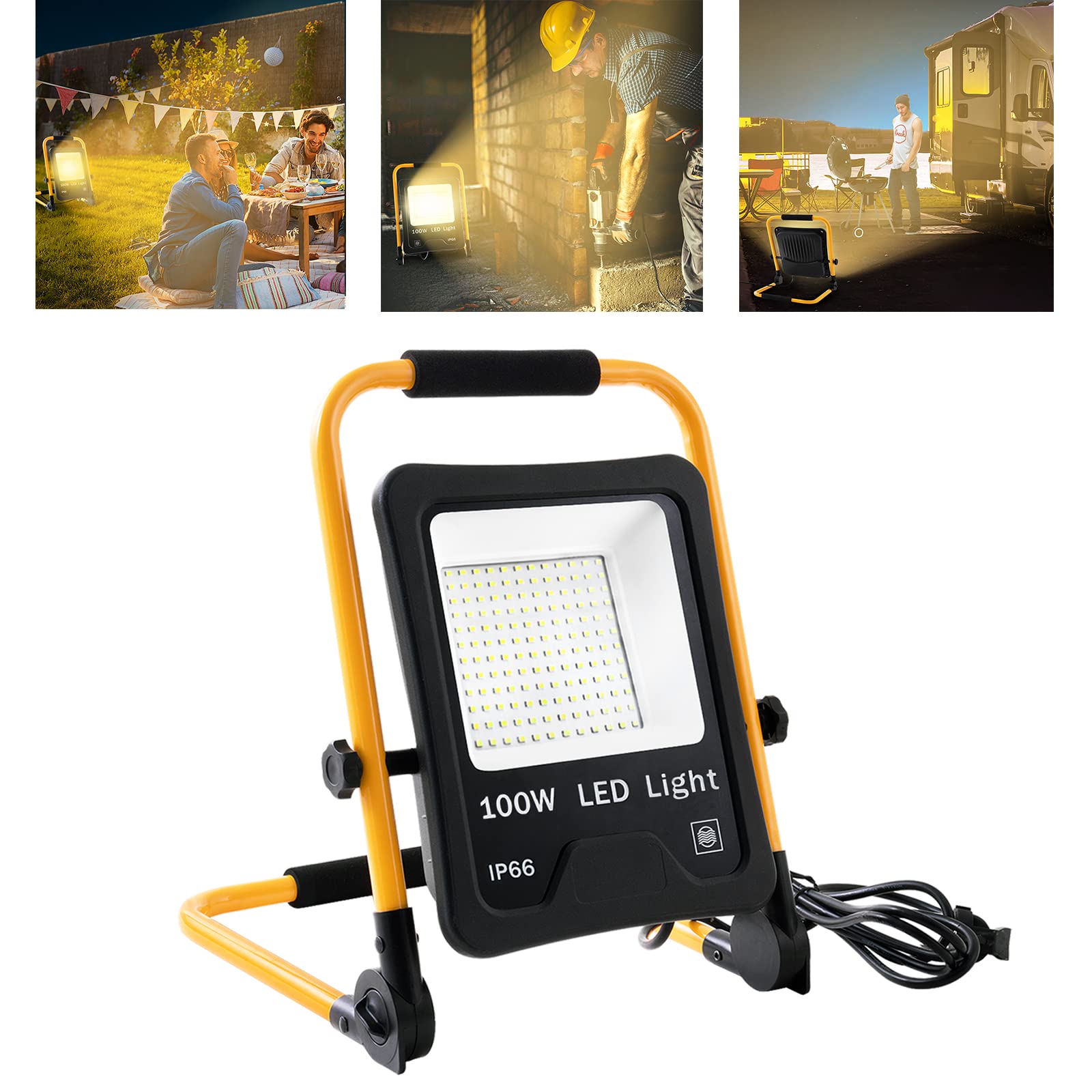CREATESTAR LED Strahler 100W, Led Strahler It Stecker, 2 Stücke 10000