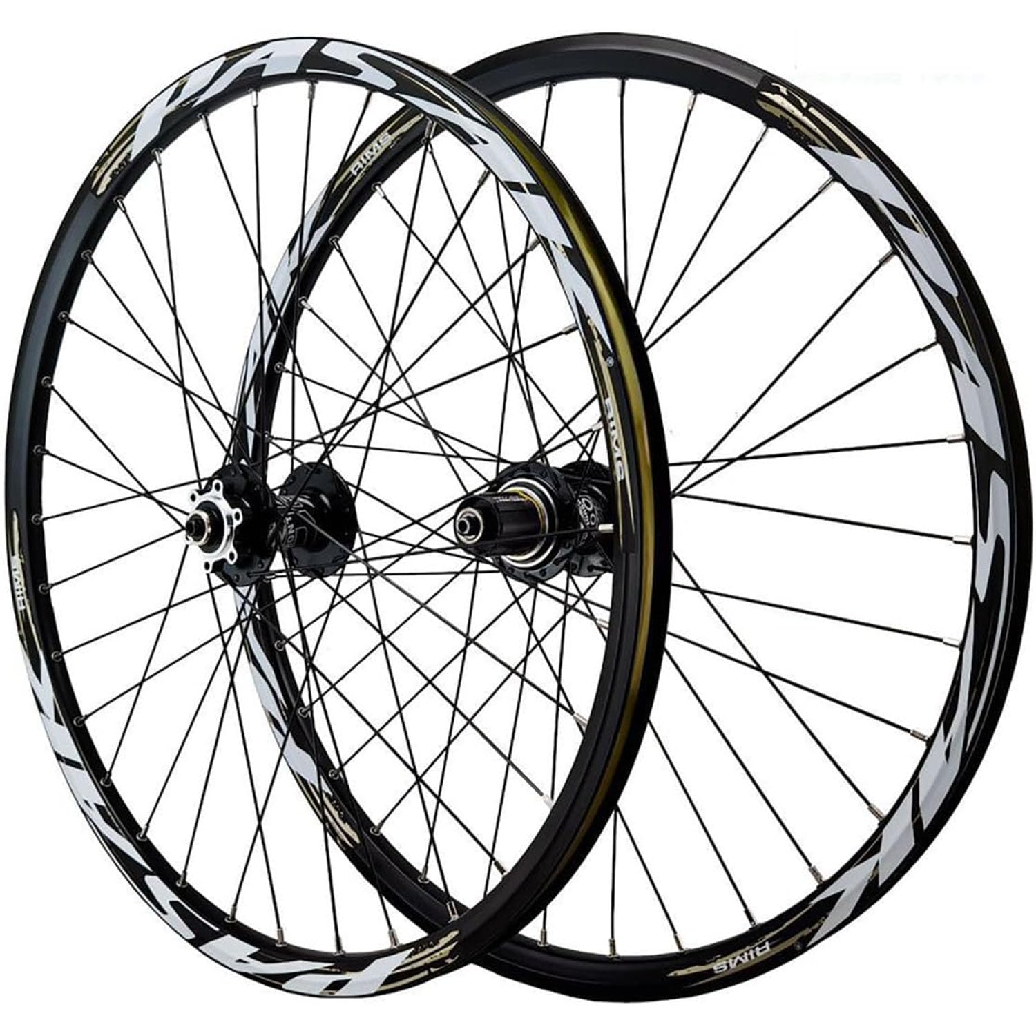KUNYOS 26/27.5/29 Inch MTB Wheelset Disc Brake Quick Release Mountain Bike Wheels Alloy Double Layer Rim Front And Rear Wheel for 7-12 Speed Cassette 32 Holes,Black,29inch