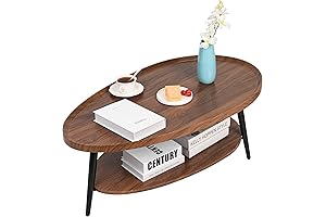2-Tier Walnut Coffee Table for a Mid-Century Modern Farmhouse Aesthetic