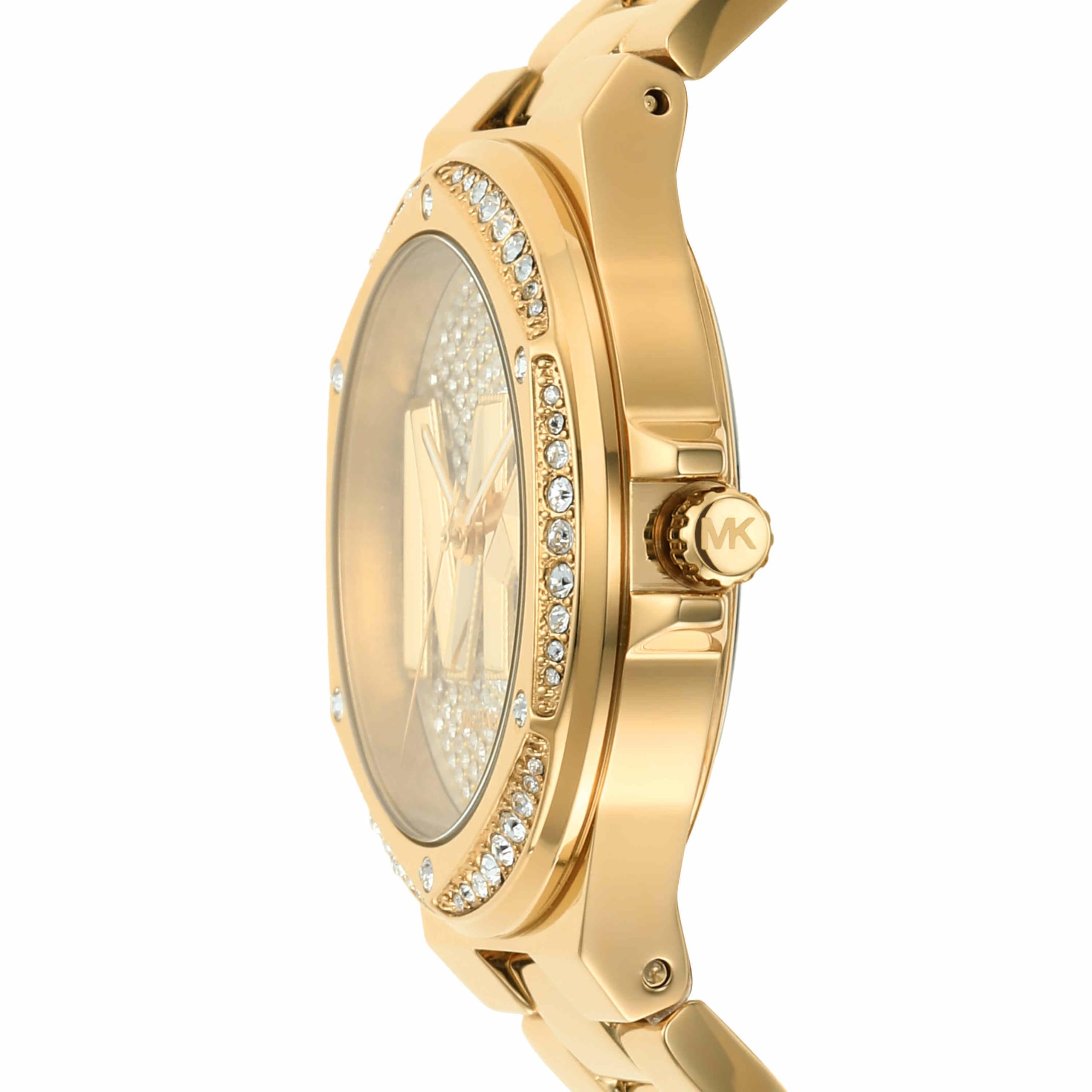 Michael Kors Orologio Lennox da donna, Movimento al quarzo a tre lancette in tonalità oro con cinturino in acciaio inossidabile