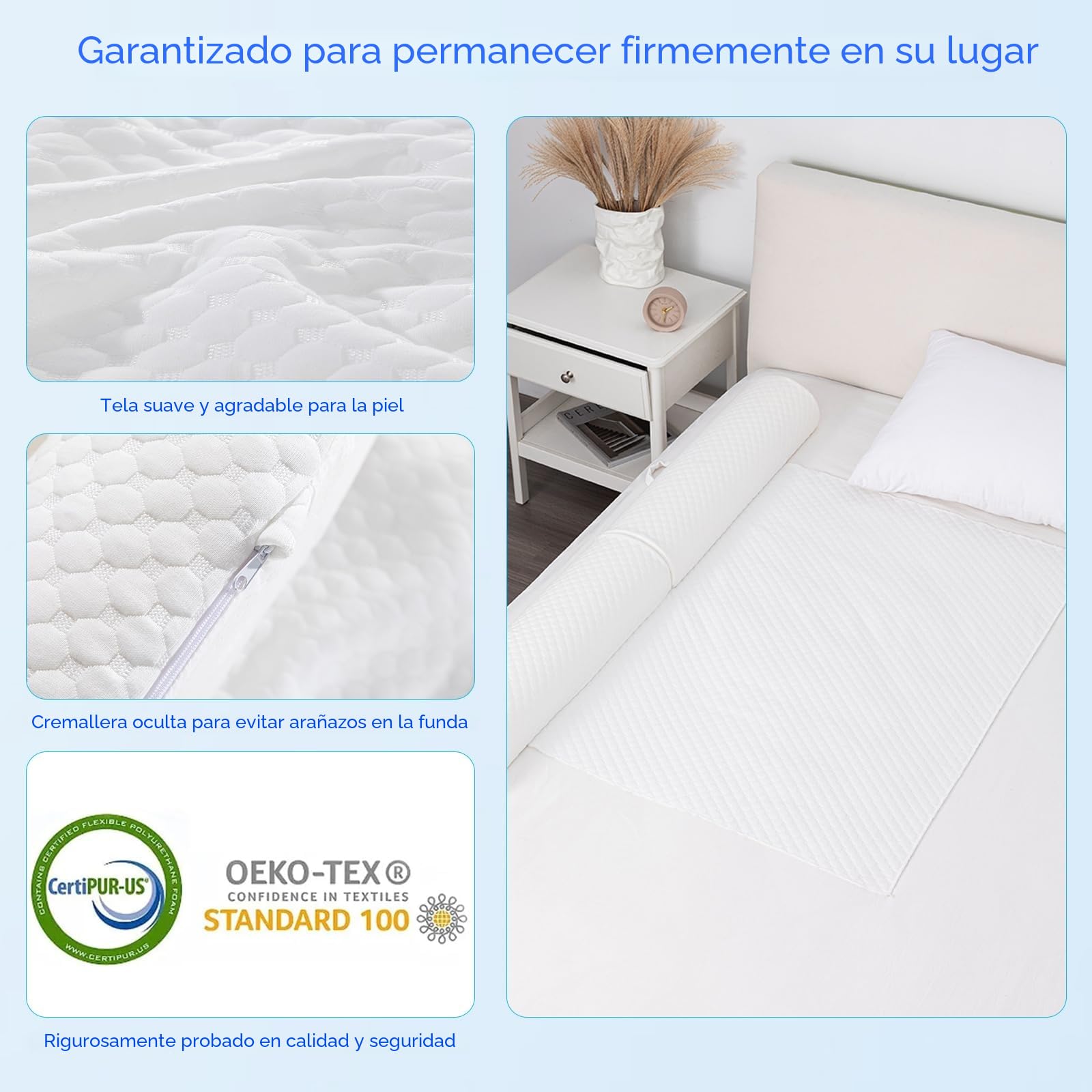 YIHATA Plegable Barrera Seguridad NiñOs Cama, PortáTil Barandilla Cama NiñO con Asa, Barandilla Cama Adulto con Antideslizante Acolchado Y Lavable a MáQuina, Apto para Todas Las Camas - 2 Unidad