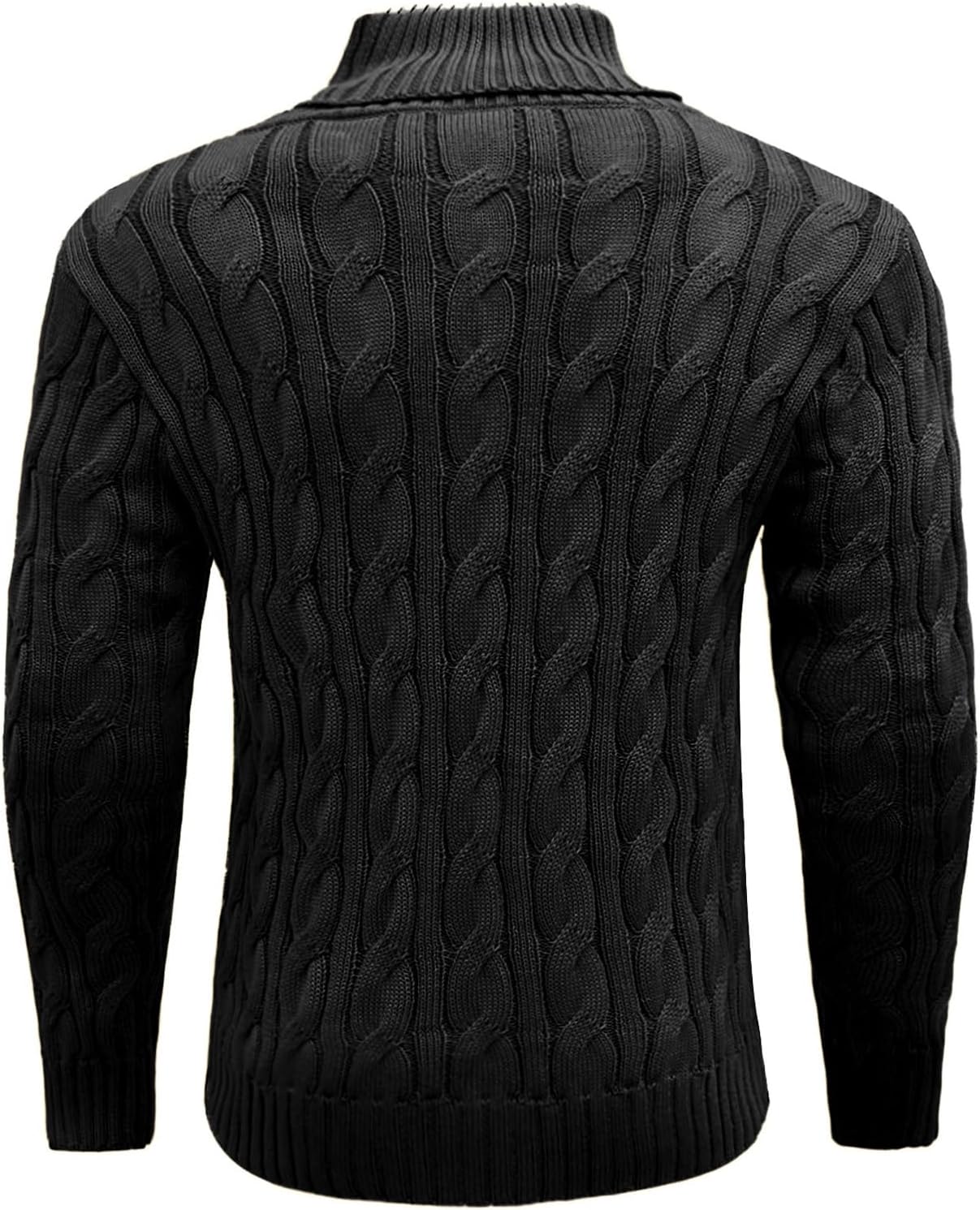 Zaitun Men's Turtleneck Sweater Fisherman Style Cable Knit Pullover Warm Lightweight Breathable Winter Sweater for Men