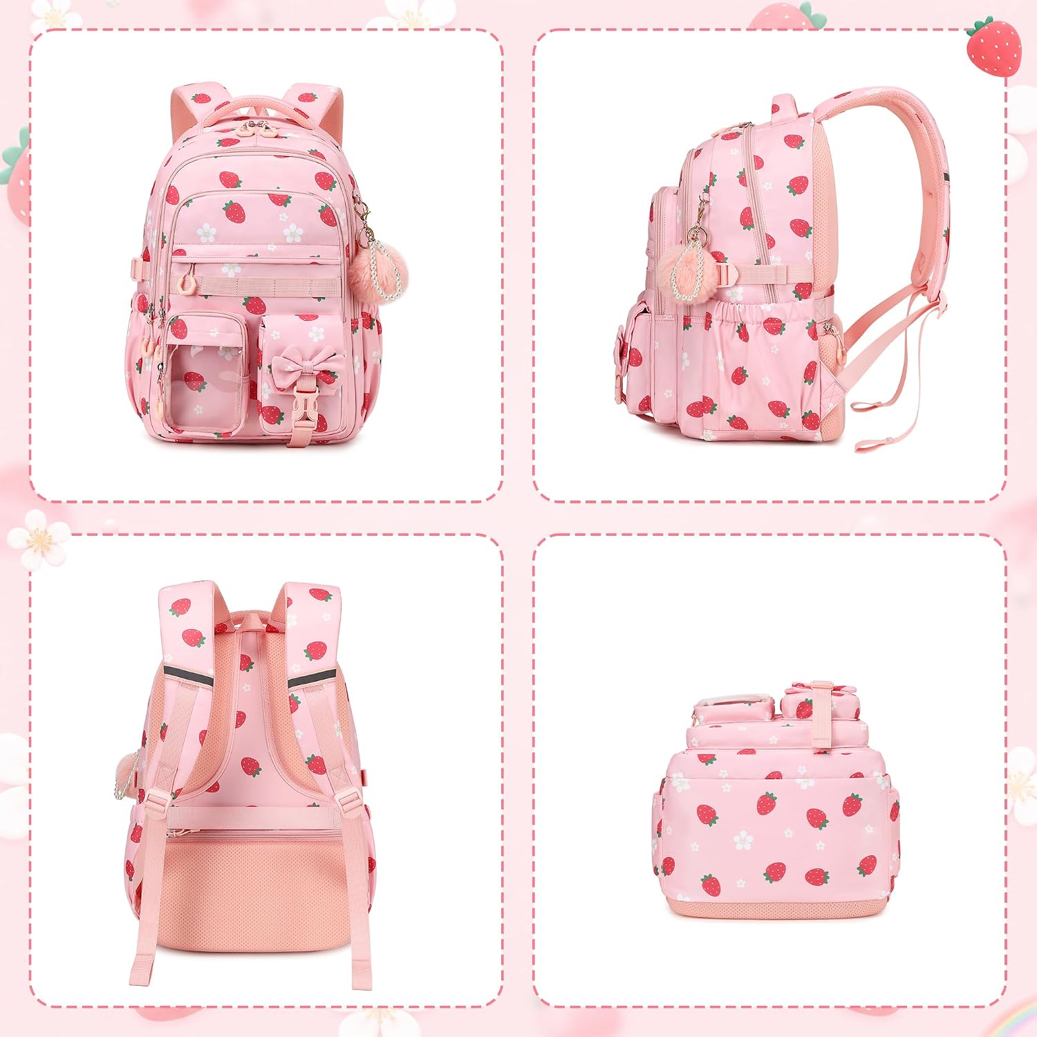 Girls Backpack Multiple Pockets School Bookbag