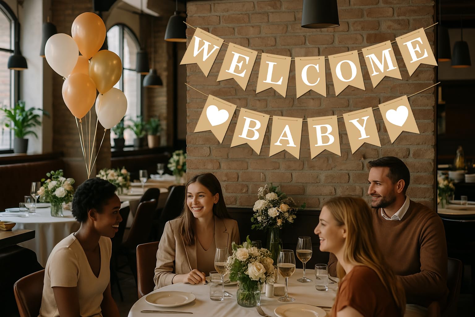 Welcome Baby Banner – Rustic Baby Shower Decorations, Gender Neutral Baby Shower Decor, Pre-Strung Shower Sign, Baby Boy Banner for Party Wall Backdrop