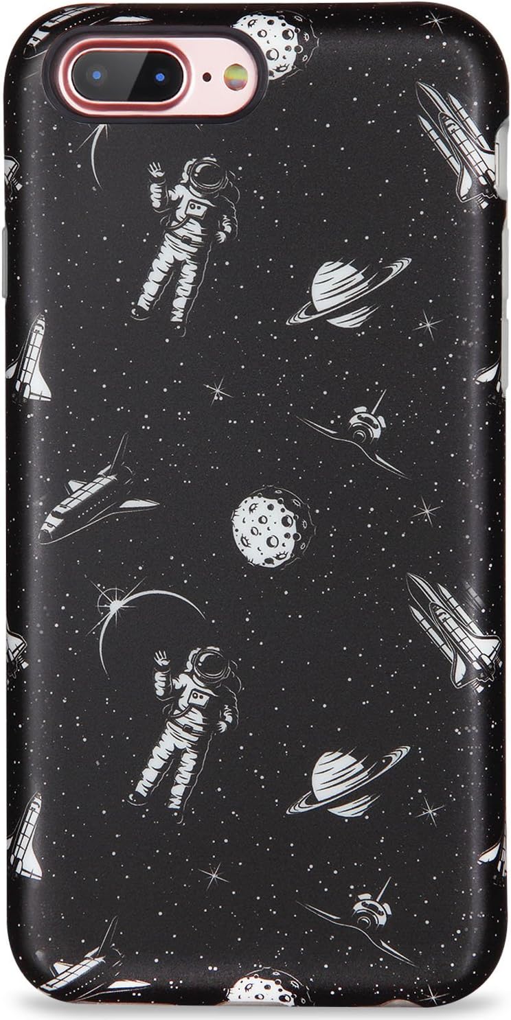 LUMARKE iPhone 7 Plus Case,iPhone 8 Plus Case,Slim-Fit Matte TPU Clear Bumper Flexible Rubber Silicone Thin Protective Phone Case Cover for iPhone 7 Plus 8 Plus (in The Space-#50)