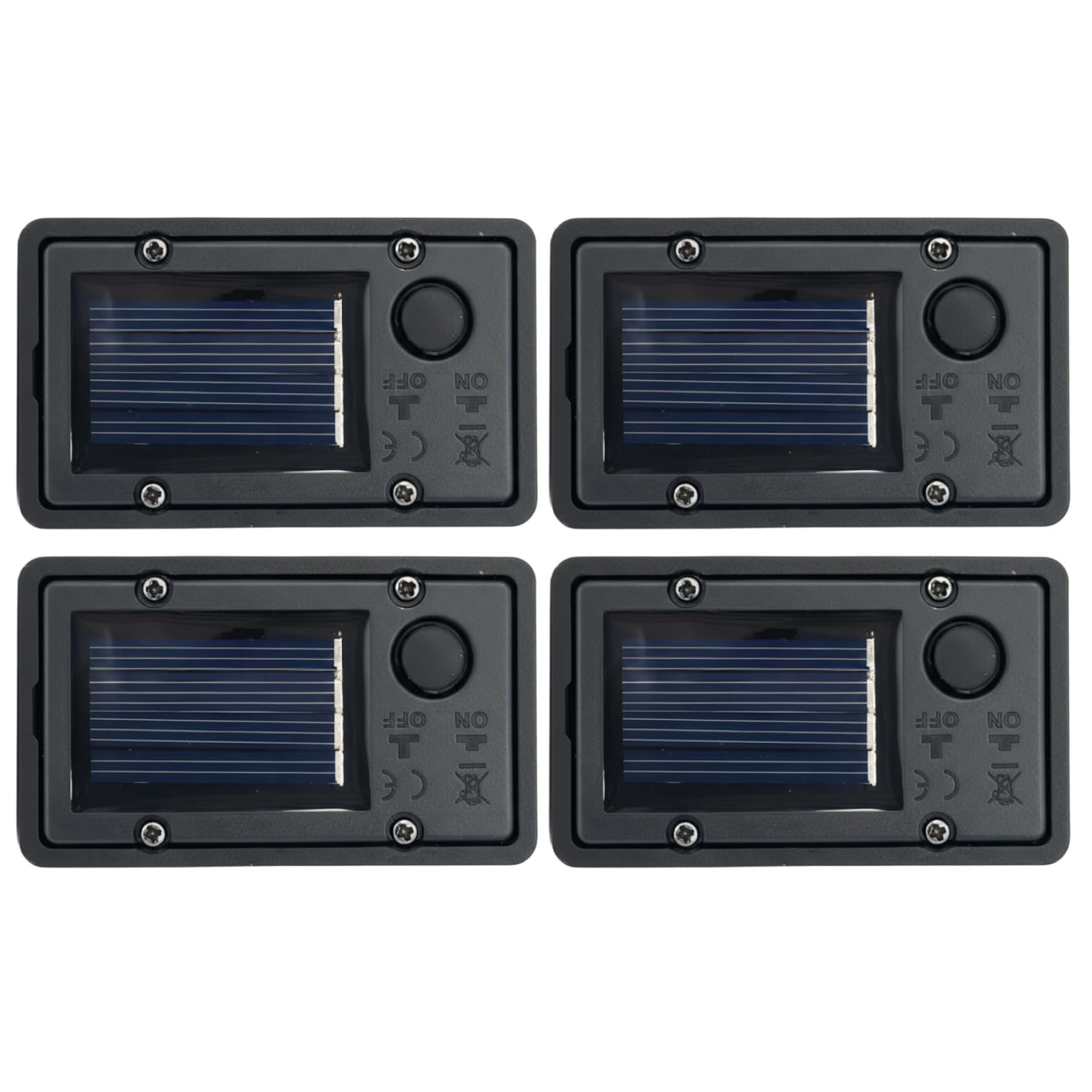 4-Pack Solar Light Replacement Top, Dual Mode Flashing & Steady Light Battery Box for Garden Decor, Fit Replacement Solar Lights Parts