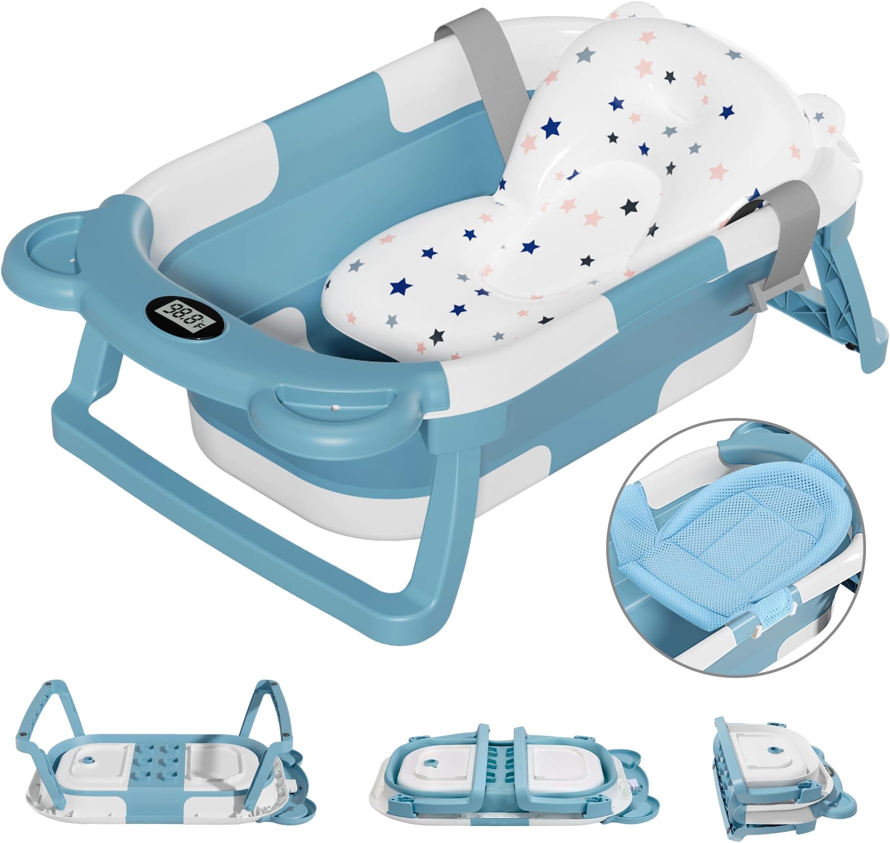 MoreFeel Collapsible Baby Bathtub for Newborn with