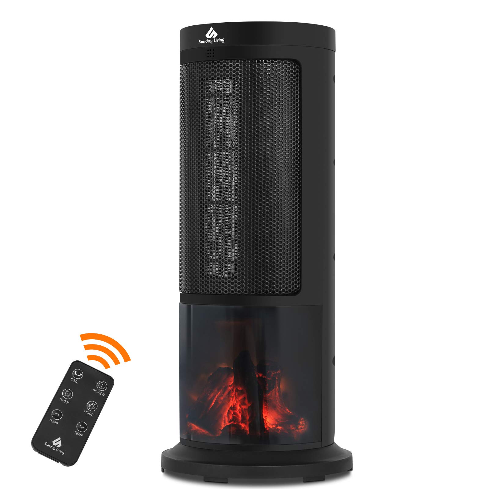 Amazon.com: Sunday Living Portable Space Heater, Ceramic Tower Heater with  Realistic Ember Bed, 1500W Electric Heater with Oscillating, Tip-Over and  Overheat Protection, LED Display, Remote Control, KPT-1605F : Home u0026 Kitchen