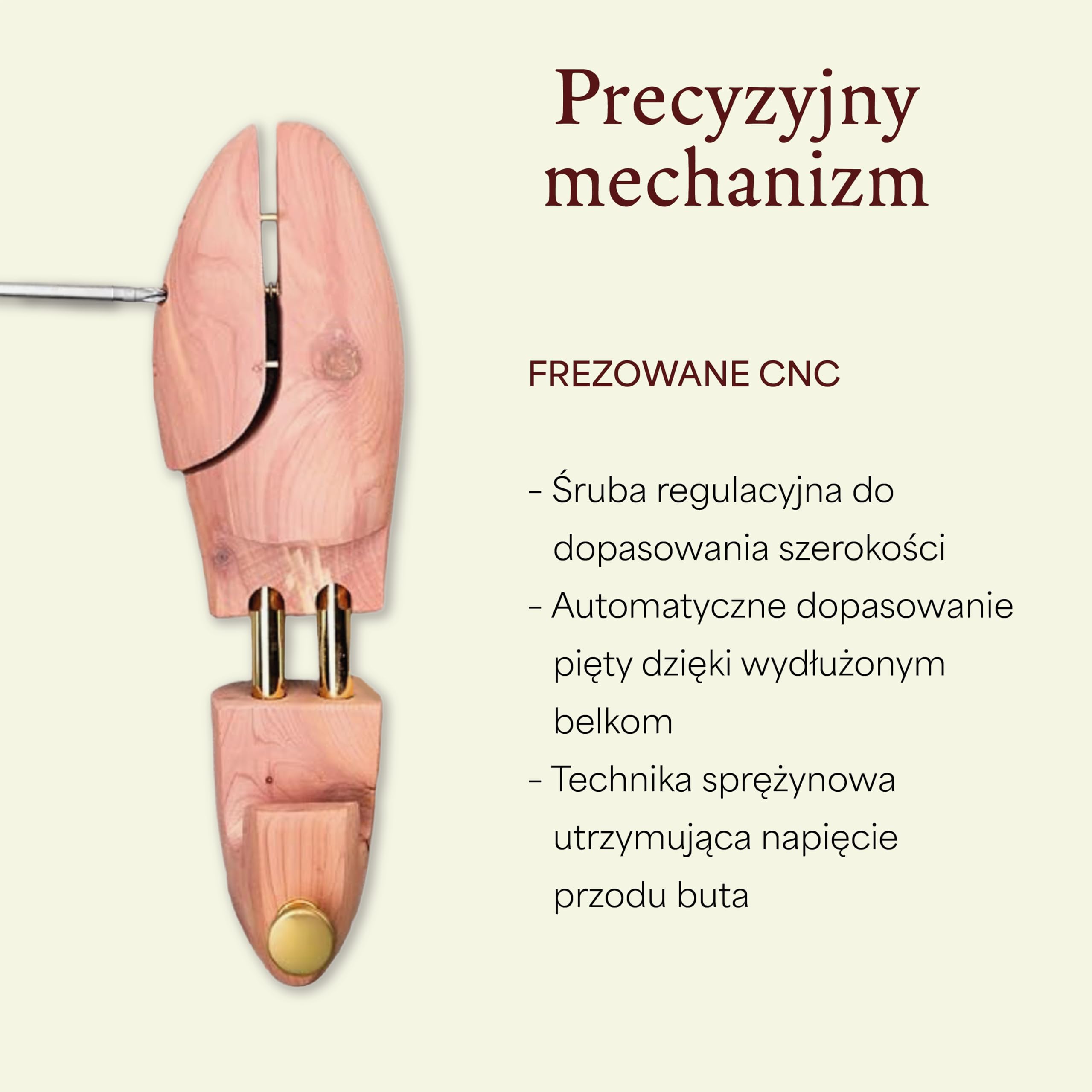 Langer & Messmer Napinacz do butów z drewna cedrowego (dla mężczyzn i kobiet) wraz z łyżką do butów podróżnych z drewna cedrowego, rozmiar 34 do 50, oryginał!, beżowy, 40-41