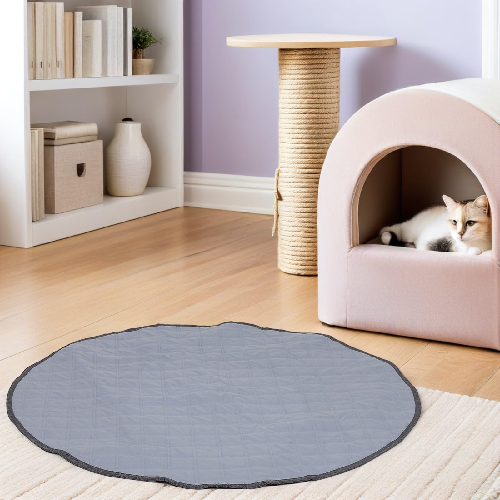 Abaodam Tappetino Flanella e per Rotondo Igienico in Riutilizzabile Piccoli Assorbente Facile da Pulire Animali Casa e Viaggio