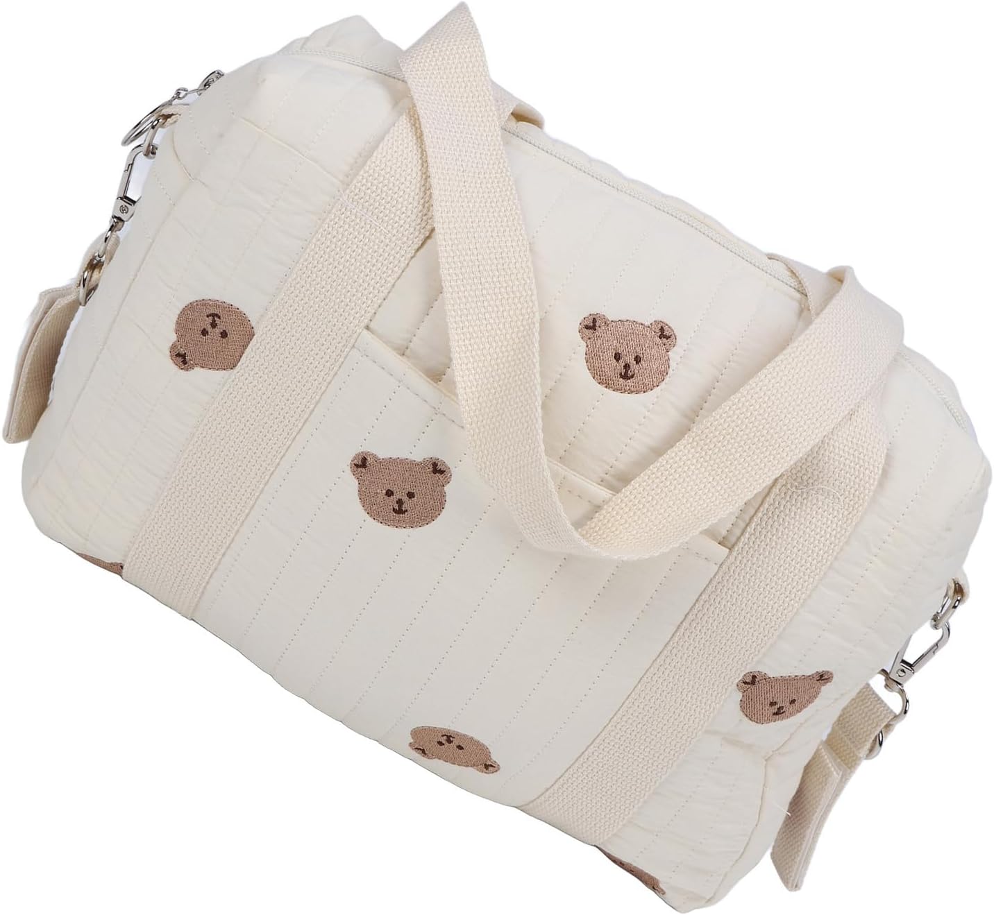 Baby Stroller Organizer Bag, Cotton Cloth Diaper Caddy with Zipper Pockets, Spacious Nursery Storage Tote for Travel and Daily Essentials (#1)