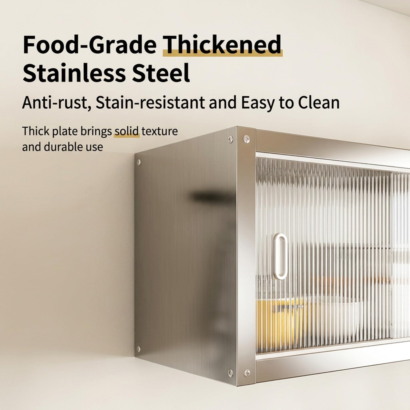 Lar Capaci Inless - Armario de pared de acero con puertas correderas, cocina, baño y estante Ga Sto - Moderno solut nizatal para uso doméstico y comercial