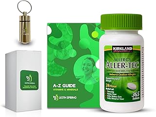 LightSpring Kirkland Signature Aller-Tec Non-Drowsy 10mg Cetirizine Hydrochloride Tablets, 365 Count with Exclusive Vitami...
