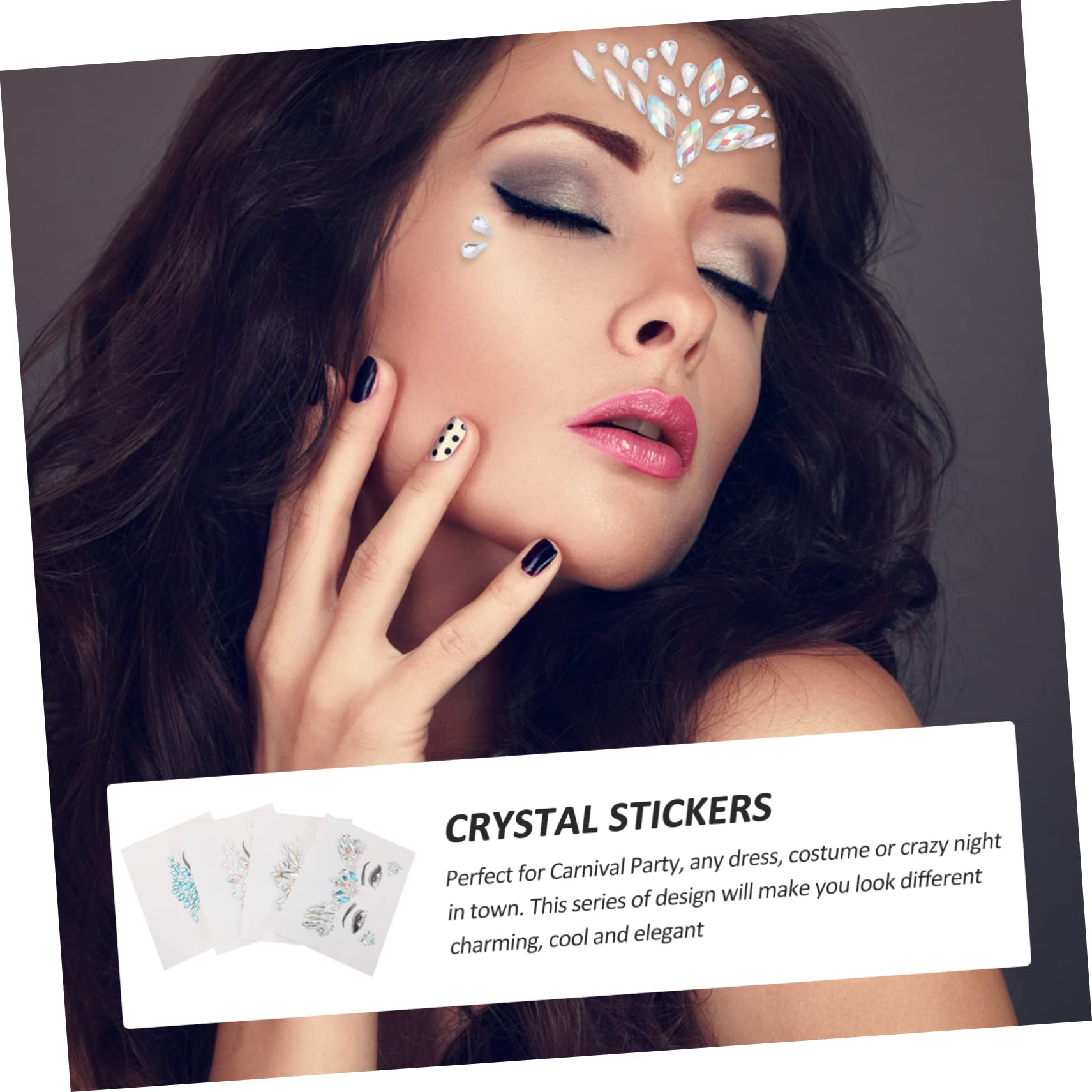 Healvian 12pezzi Adesivi Brillanti Per Viso Gemme Di Cristallo Temporanee Per Trucco Perfetti Per Feste Eventi e Occasioni Speciali