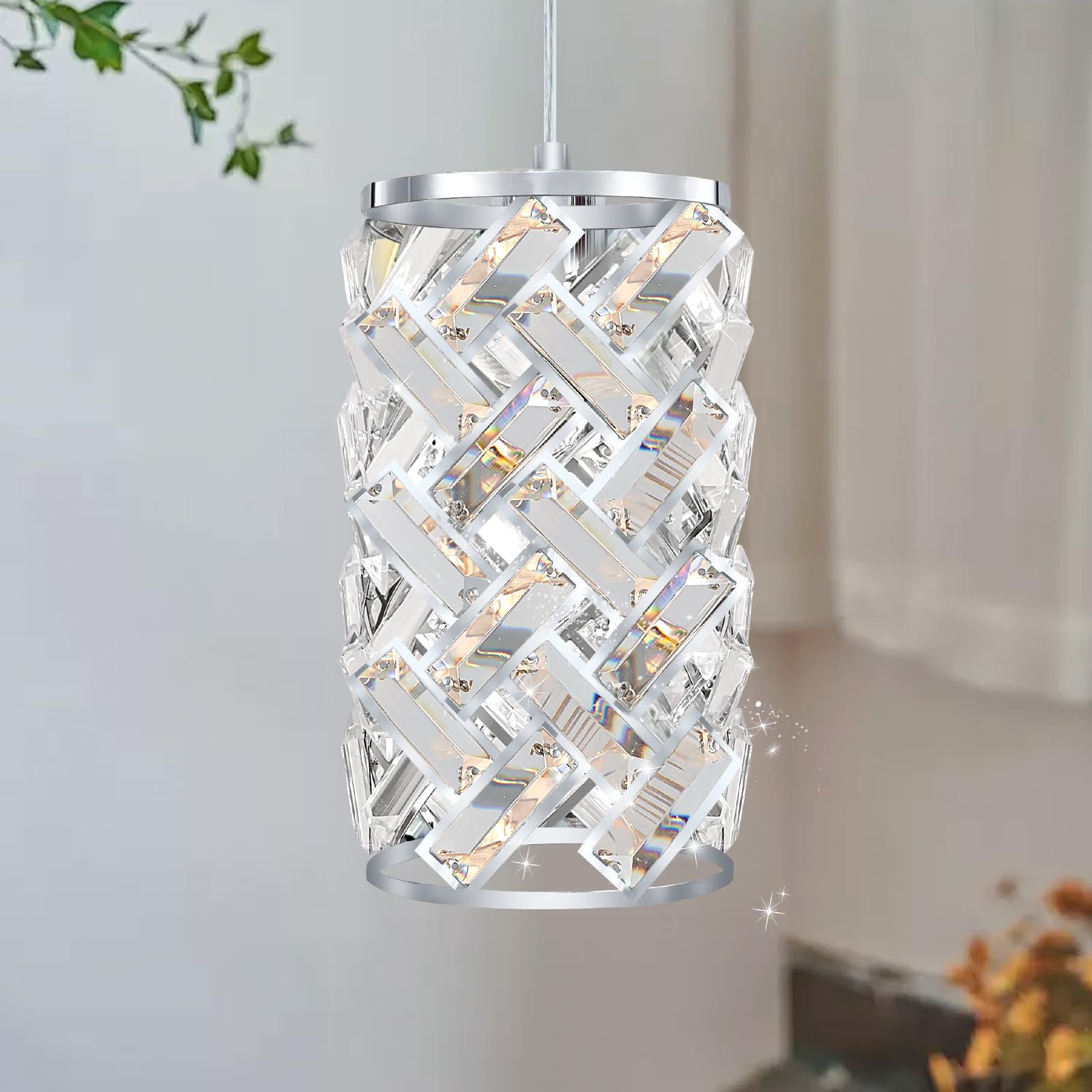 Photo 1 of CATINER Chrome Crystal Pendant Light