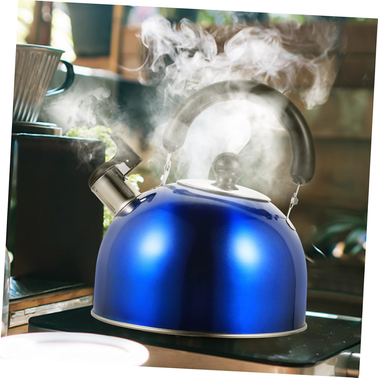 Unomor Tea Kettle for Home Electric Water Kettle Insulated Handle Whistling Pot Stainless Steel 3l Capacity