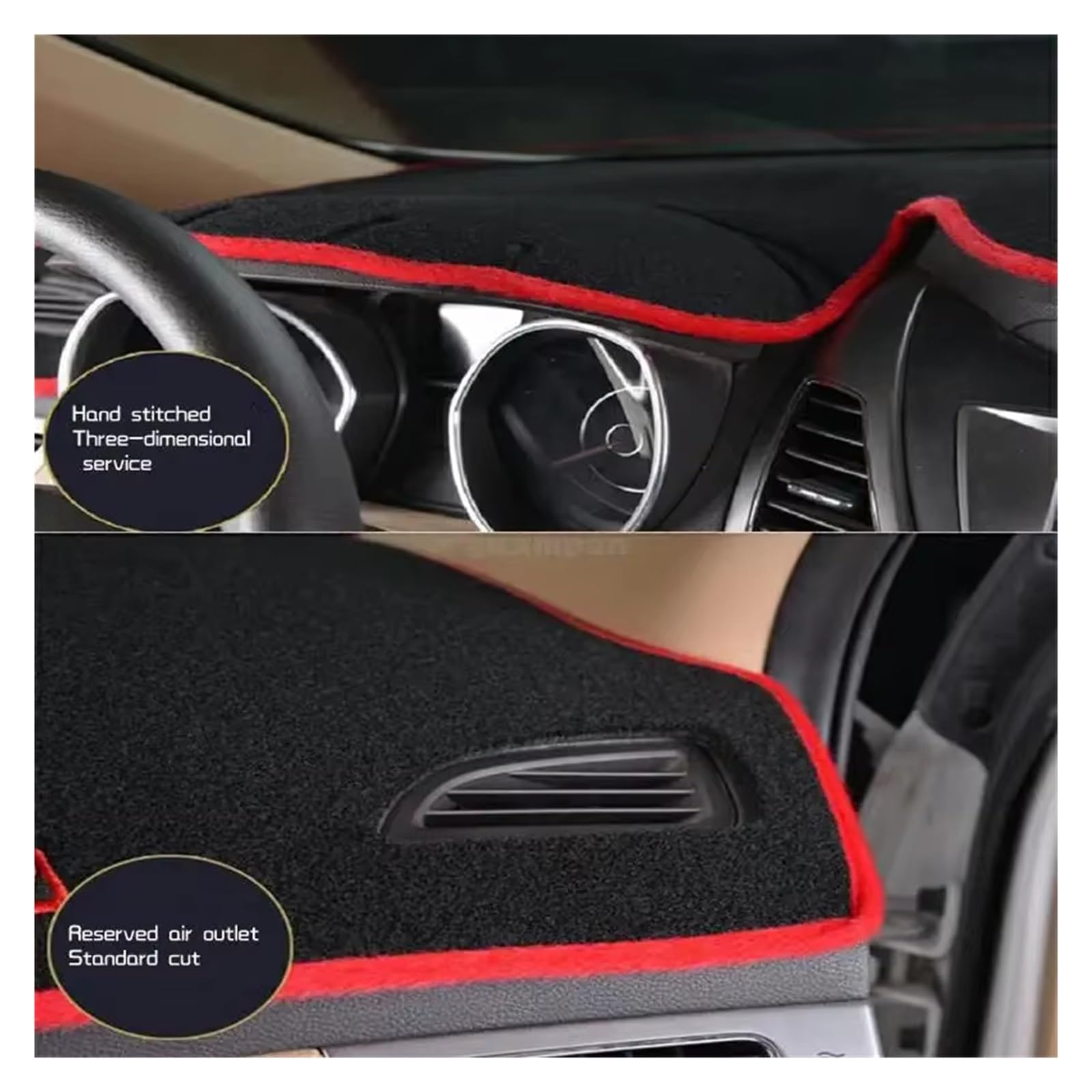 Tapis Tableau Bord intérieur Voiture Tapis Protection pour Tableau Bord Accessoire Voiture pour Toyota pour C-HR (2017-2020)(Black(Black Edge) RHD)