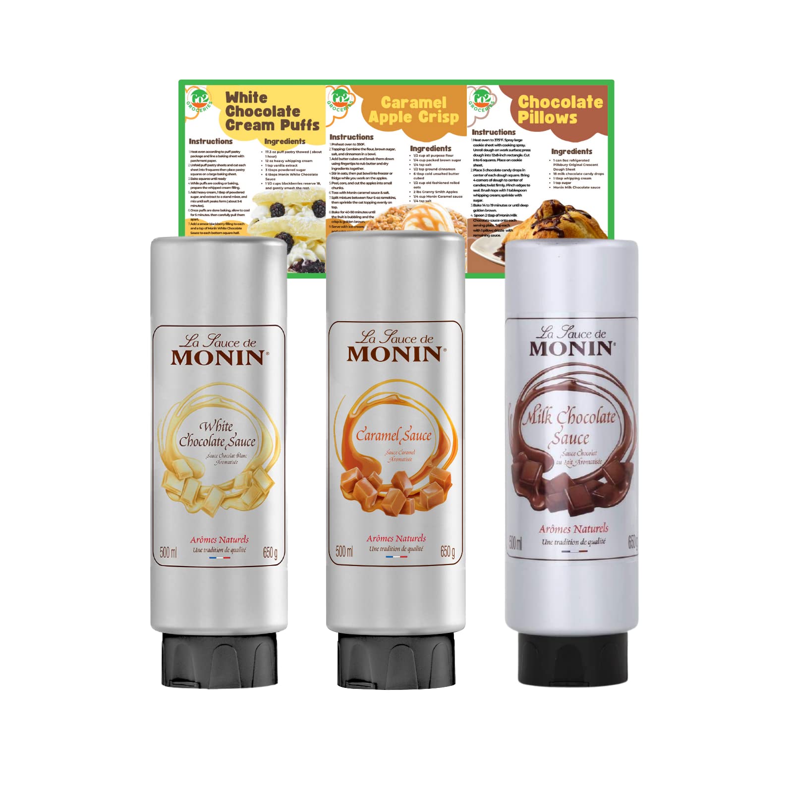 Buy Chocolate Topping Sauce Bundle Contains La Sauce De Monin Caramel, White Chocolate, and Milk