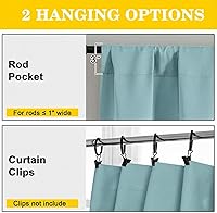 Vista 4 de Cortinas opacas para dormitorio, sala de estar, juego de 2 paneles de 54 pulgadas de largo, cortinas de oscurecimiento de habitación con aislamiento