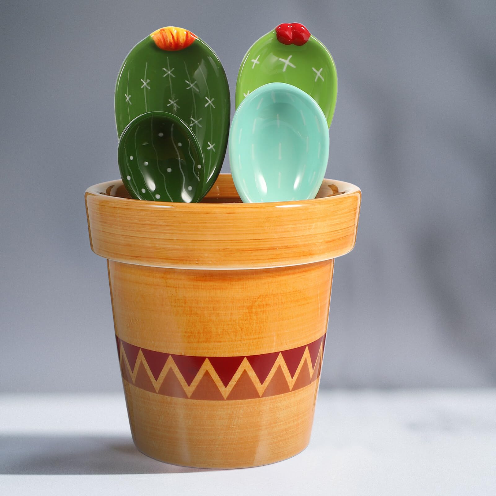 Cuillère Doseuse Cactus 1 Set en Céramique Support 290 Ml